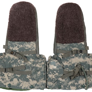 Authentic US Army UCP / ACU Camouflage Extreme Cold Weather Mittens Gloves & Liner Military Army Combat Uniform Gloves Trigger Finger