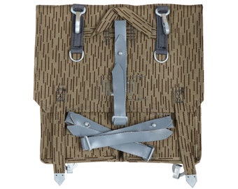 Auténtica mochila de campaña Strichtarn de Alemania del Este, correas Zeltbahn, mochila NVA DDR, bolsa de excedentes militares, correas de equipo