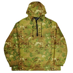 OCP Tactical Wet Weather Anorak Rip Stop Jacket Military Style Waterproof Pullover Windbreaker Fleece Camouflage