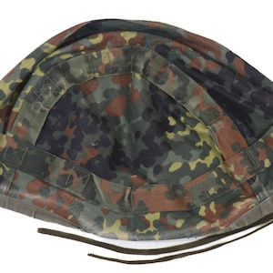 Authentic German Army Flecktarn Helmet Cover Bundeswehr Camo Military Surplus Camouflage Reversible Winter Woodland Helmet Cover