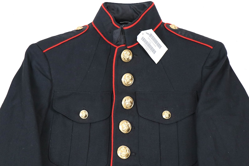 Authentic U.S Marine Corp USMC Dress Blue Jacket Coat DSCP Crown