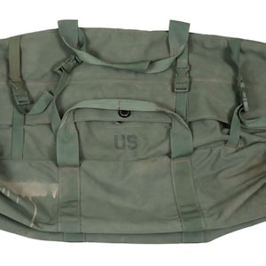 Authentic U.S Army OD Green Improved Military Duffle Bag Zippered US Army Sea Bag Sack Deployment Pack OD Green Military Deployment Bag