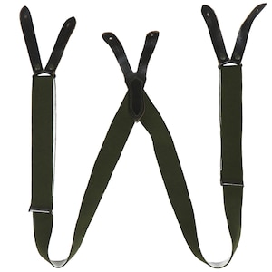 本物の西ドイツ製グリーンサスペンダー パンツ用陸軍ベルト ドイツ連邦軍制服 軍用余剰ズボン フィールドギア ドイツ