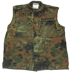 Authentic German Army Flecktarn Vest Bundeswehr Camo Military Surplus Uniform Camouflage Shirt Jacket
