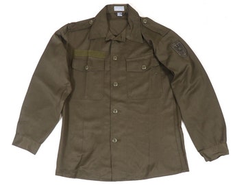Authentic Austrian Army OD Woodland Green Field Jacket Österreich Bundesheer Camo Military Surplus Camouflage Uniform Shirt Coat