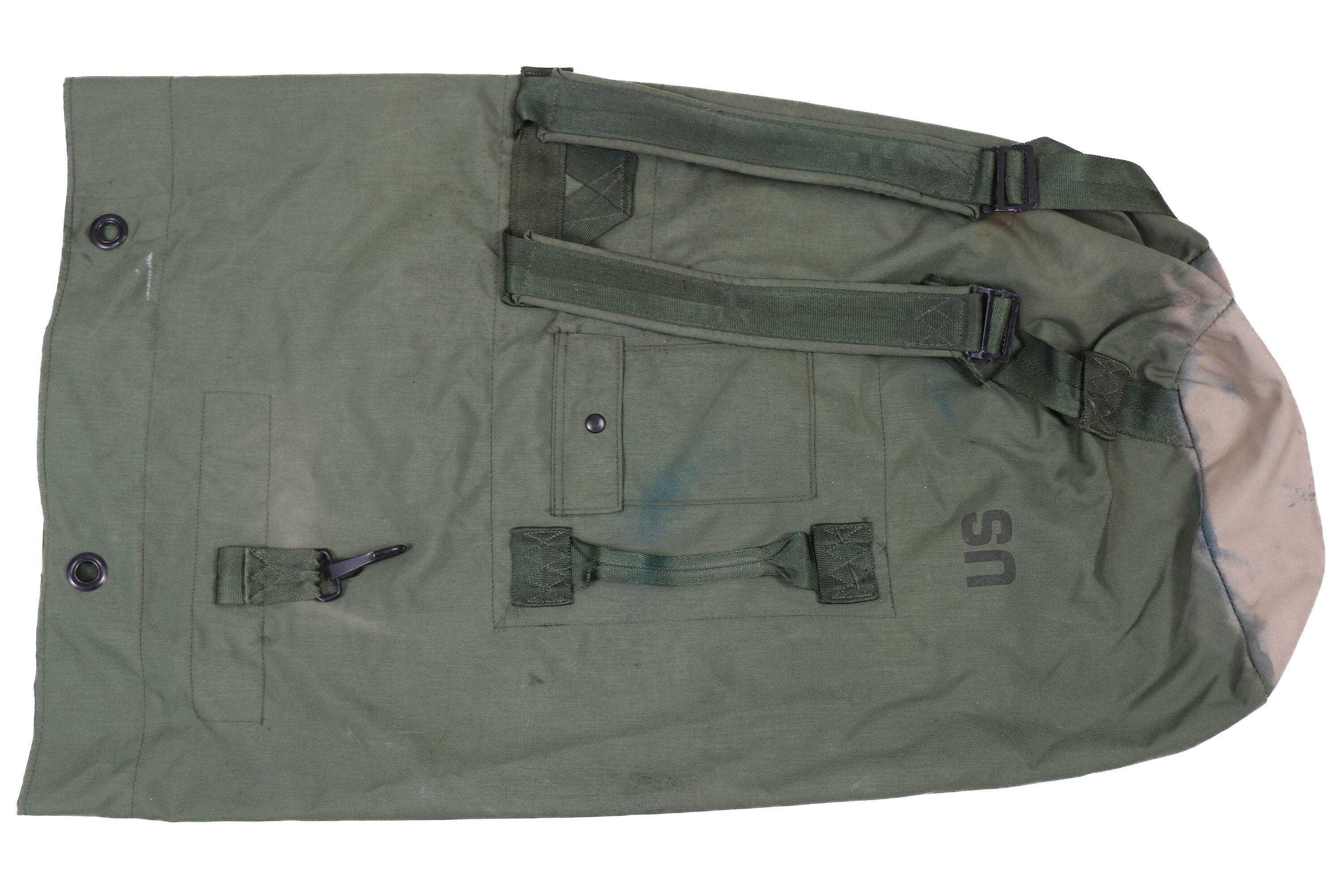 Authentic U.S Army OD Green Top Loading Military Duffle Bag US Army Sea