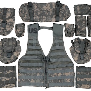 Authentic U.S Army Rifleman Set System ACU UCP Digital Camo Molle II Field Gear Fighting Load Carrier Pouches