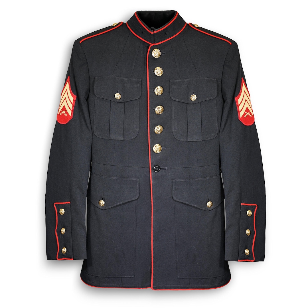 Genuine Issue USMC Dress Blues Tunic 37 / Reg