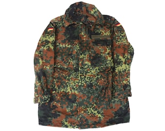 Vintage Bundeswehr Flecktarn Parka Bundeswehr Tarnjacke Tarnmuster im Tarnmuster