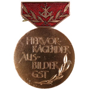 Authentic East German Army GST Bronze Ausbilder Medal NVA DDR Uniform Insignia Award Medal Badge Wreath Military Germany