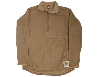 Authentic USMC Marine Corp Coyote Frog Waffle Fleece Quarter Zip Grid Marine Corp Shirt Jacket Uniform MCWCS Flame Resistant Grid Fleece
