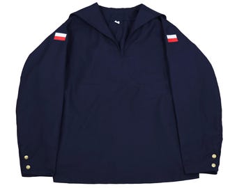 Authentic Polish Navy Middy Jacket / Shirt Naval Sailor Military Surplus Uniform Honor Guard Ceremonial Dress Uniform