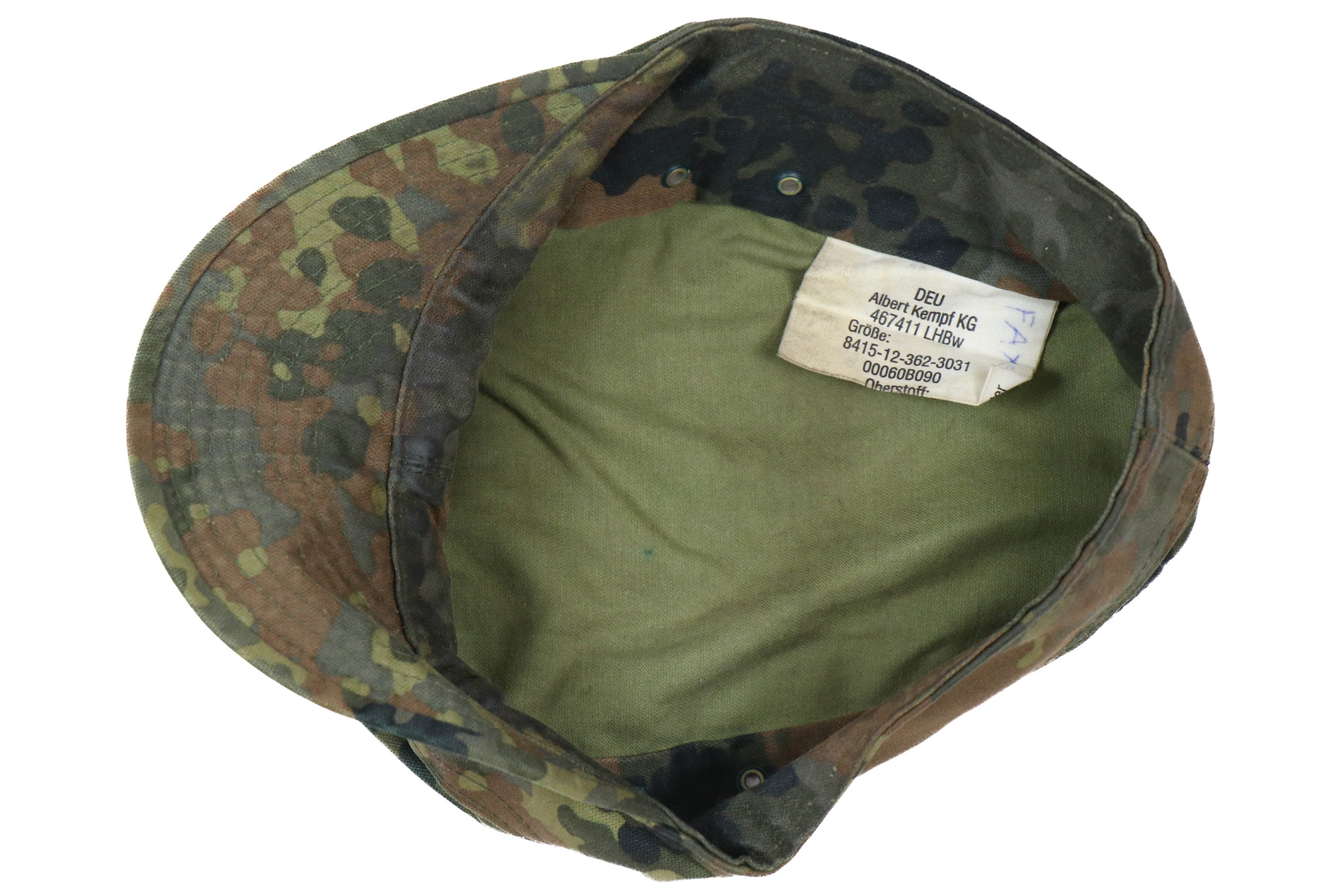 Akine Original German Army Flecktarn Cap Bw Woodland Camo Military Hat Ny
