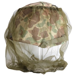 Authentic US Military Vietnam Era OD Green Mosquito Net Insect Bar Helmet Cover Hat Headwear