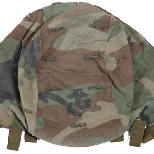 Authentic U.S Marine Corp PASGT Helmet Cover Woodland M81 BDU USMC Camouflage Military Surplus Army Kevlar Helmet Eagle Globe Anchor