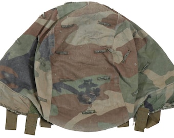 Authentic U.S Marine Corp PASGT Helmet Cover Woodland M81 BDU USMC Camouflage Military Surplus Army Kevlar Helmet Eagle Globe Anchor