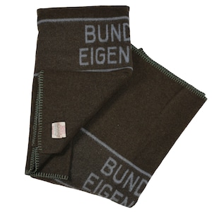 Authentic German Military Bundeswehr Wool Blanket OD Green Sleeping Camping