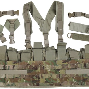 Authentisches US Army Molle II Tarnmuster TAP Brustgurt Harness Weste OCP Multicam Woodland Camo Militärüberschuss Feldausrüstung Assault