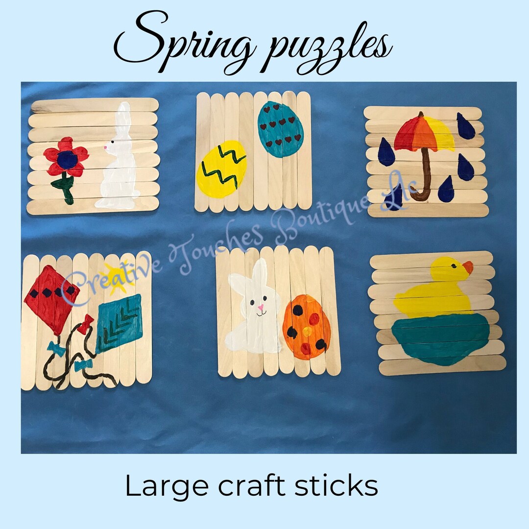 Spring Craft Stick Puzzles Etsy