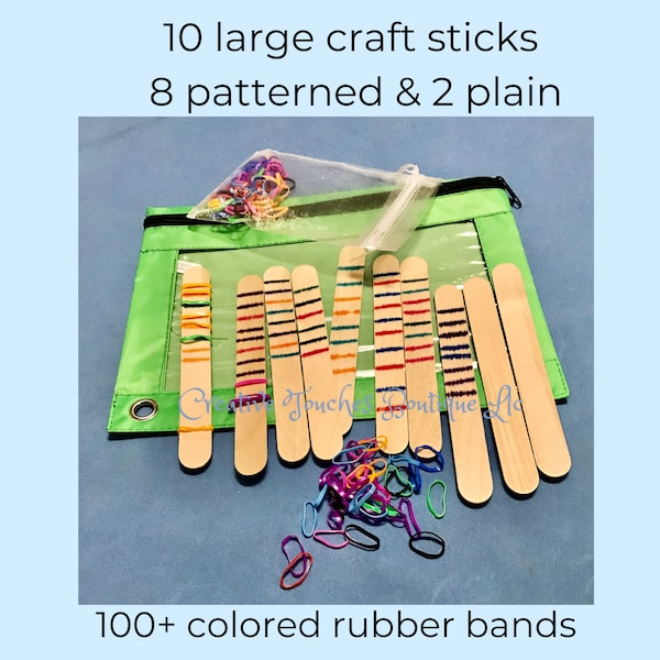 Pattern craft sticks and rubber bands