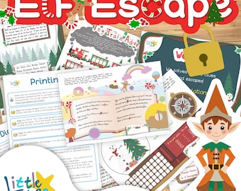 May include: A Christmas-themed escape room game for kids. The game includes a variety of activities, such as solving puzzles, finding clues, and completing challenges. The game is designed to be played by a group of children and is sure to provide hours of fun and entertainment.