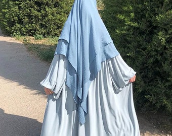 Lange Khimar Ramdan Eid Muslim Long Hijab Kopftuch Frauen einteilige Jilbab Jubha Islamische Kleidung Hijabs Musulman Prayer Kleidungsstück