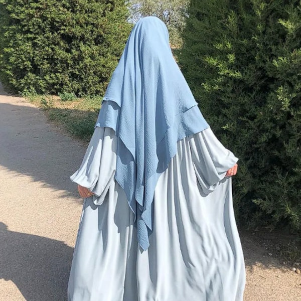 Long Khimar Ramdan Eid Muslim Long Hijab Headscarf Women's One-piece Jilbab Jubha Islamic Clothing Hijabs Musulman Prayer garment