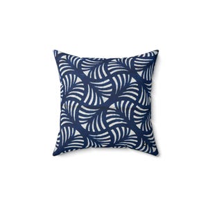 Indigo Waves: An Exploration in Fabric Dynamics - The Alien Space Square Pillow