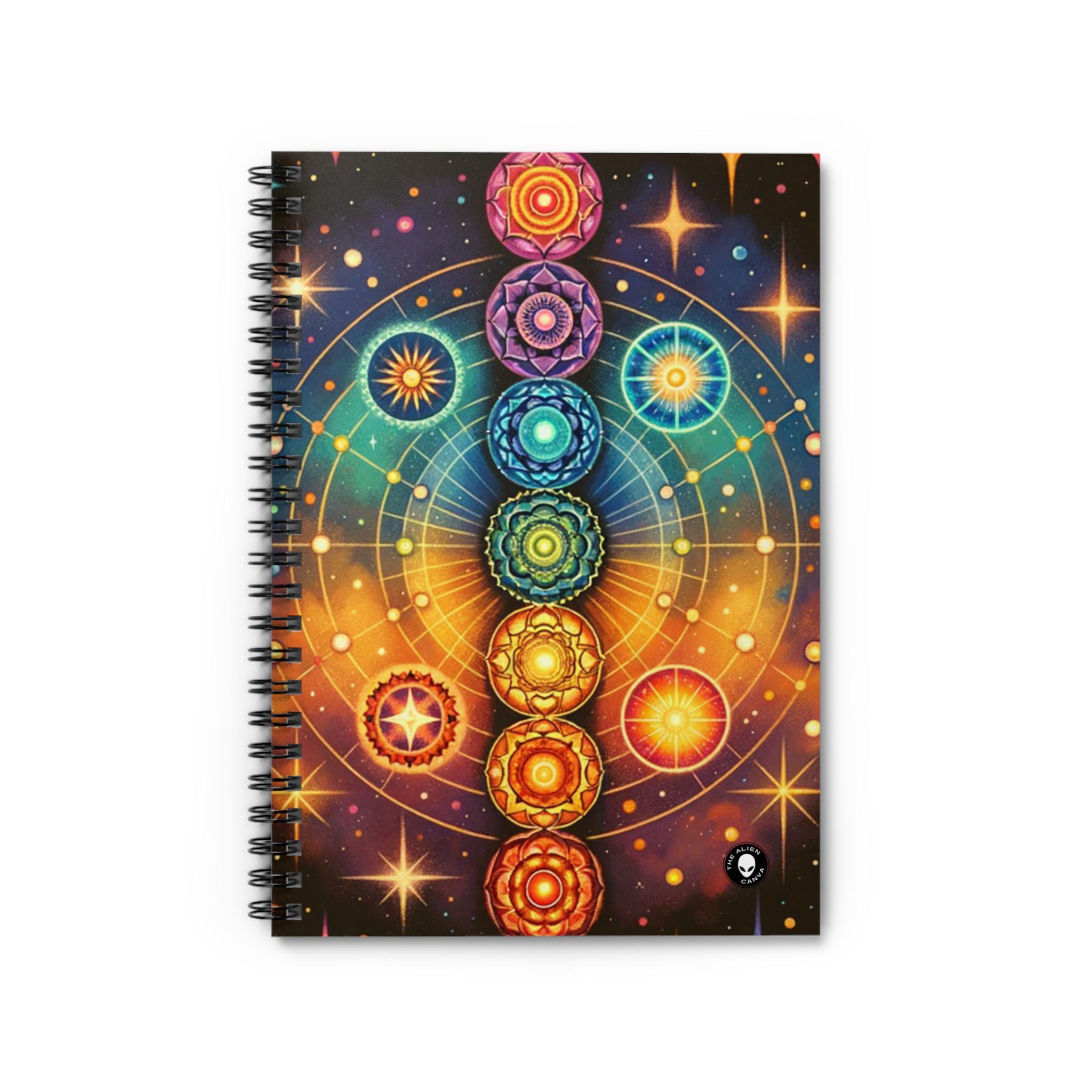 Chakra alignment with stars - The Alien Spiral Notebook (Ruled Line)