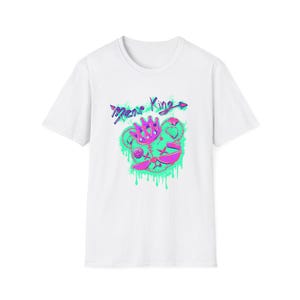 Unisex Softstyle T-Shirt Neon Drip: The Reign of Bear King in Cybertones