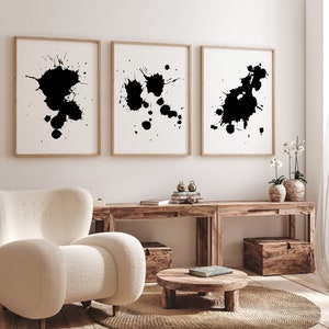 Modern Abstract Ink Wall Art Print, Minimalist, Modern Wall Art Gallery, Instant Download