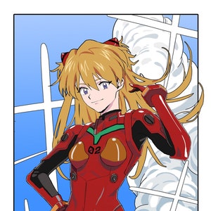 FREE SHIPPING | Asuka Langley Soryu | Neon Genesis Evangelions Poster | Fanart