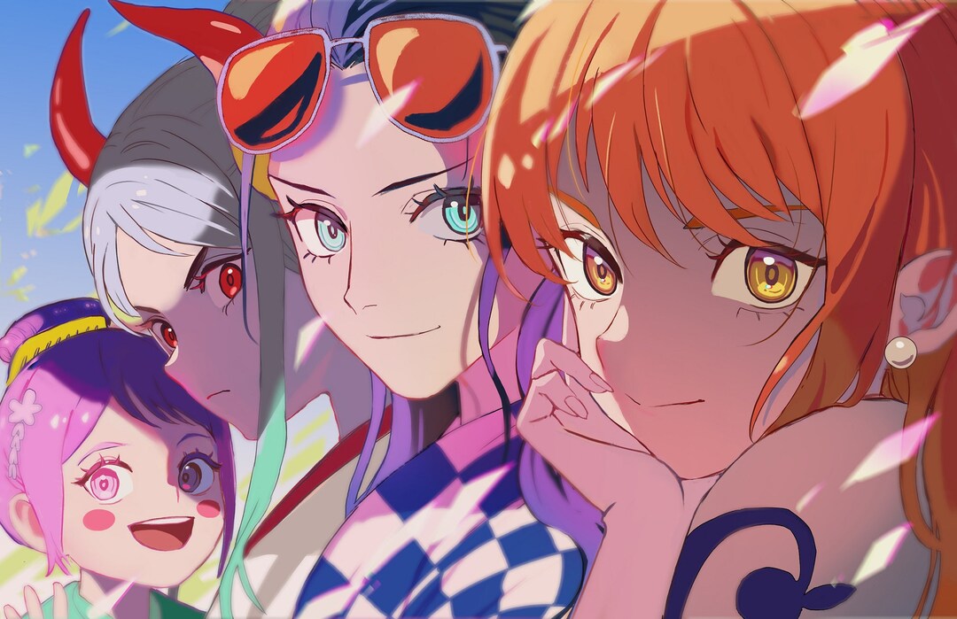 Girls in Wano One Piece Poster Fanart Etsy