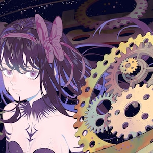 FREE SHIPPING | Homura Akemi | Puella Magi Madoka Magica Poster | Fanart