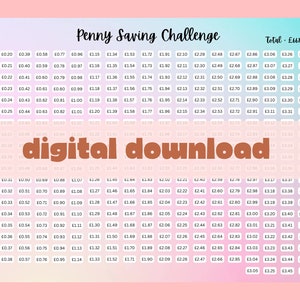 Penny Saving Challenge Tracker | Digital Download