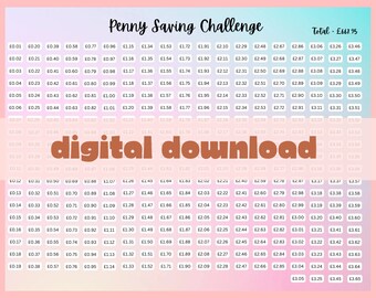 Pfennig Sparen Herausforderung Tracker | Digitaler Download