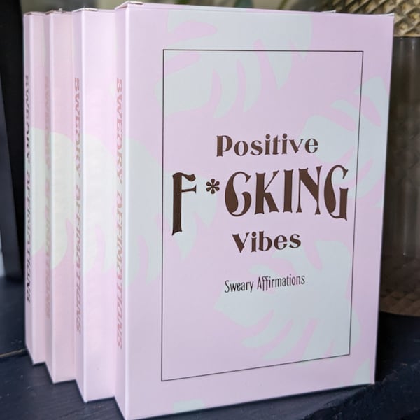 Swear Affirmation Cards I Swearing By Self Love Affirmations l with Custom Add On Stand