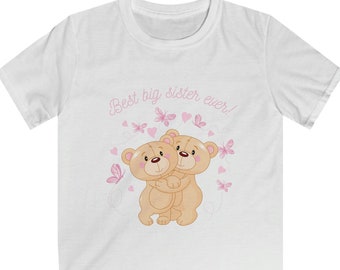 La meilleure grande soeur de tous les temps! T-shirt fille. T-shirt Softstyle pour enfants