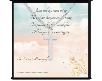 Sacred - Cross Necklace, In Remembrance, In Memorium, Loss of Mum, Gift