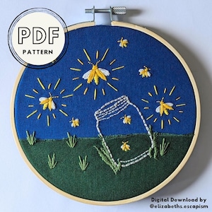 PATTERN: Beginner Embroidery - Fireflies