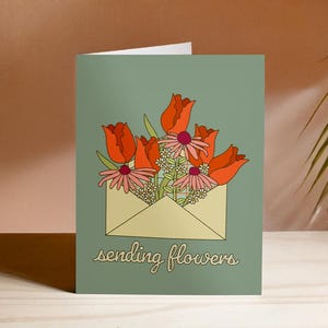 Sending Flowers | Greeting card | Digital download | Instant | Printable