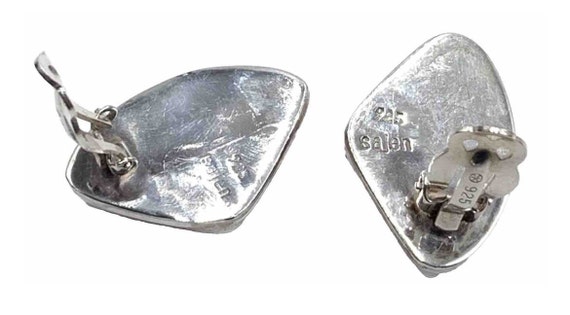 Vintage SAJEN 925 Sterling Silver Clip On Carved … - image 7