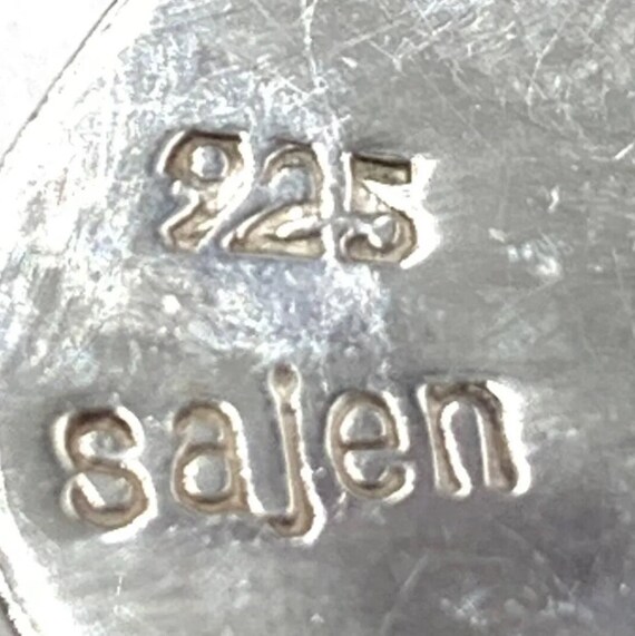 Vintage SAJEN 925 Sterling Silver Clip On Carved … - image 2