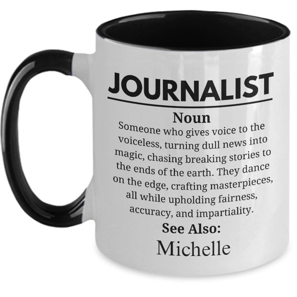 Journalist Mug, Personalized Mug, Gift for Journalist, Custom Journalist Mug,  Reporter Gift, News Reporter Mug, Unique Journalist Gift