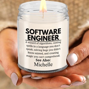 Software Engineer Gift, Personalized Candle, Tech Candle,  Geek Gift, Coder Gift, Programmer Present, It Professional Gift, Coding Present