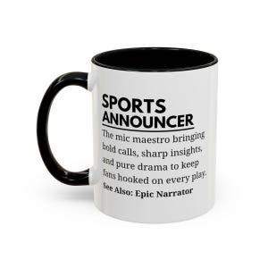 Sports Announcer Mug, Commentator Gift, Game Day Cup, Sportscaster Present
