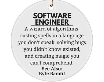 Software Engineer Gift, Funny Ornament, Tech Gift, Coder Ornament, Computer Geek Gift, Programmer Gift, It Professional Gift Tech Christmas