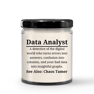 Bougie d'analyste de données, cadeau tech, cadeau informatique, souvenir professionnel de l'informatique