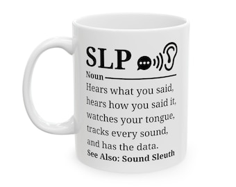 Taza para logopedas, regalo para patólogos del habla y el lenguaje, taza divertida para terapeutas del habla, detective del sonido, especialista en comunicación