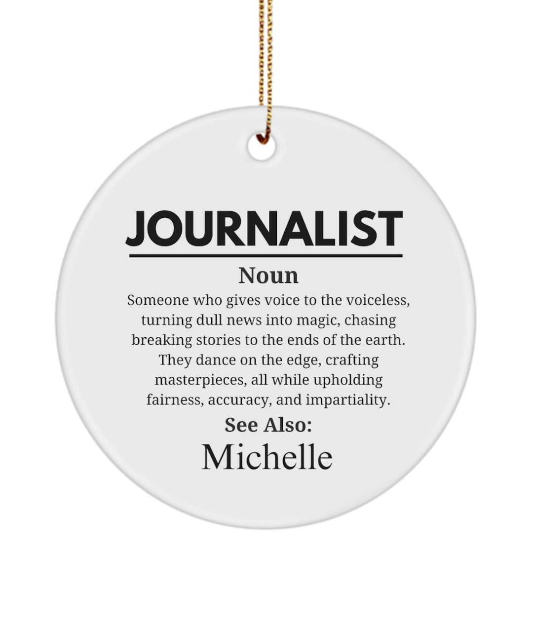 Journalist Gift Personalized Ornament Reporter Ornament Newsroom journalist-gift-personalized-ornament-reporter-ornament-newsroom
